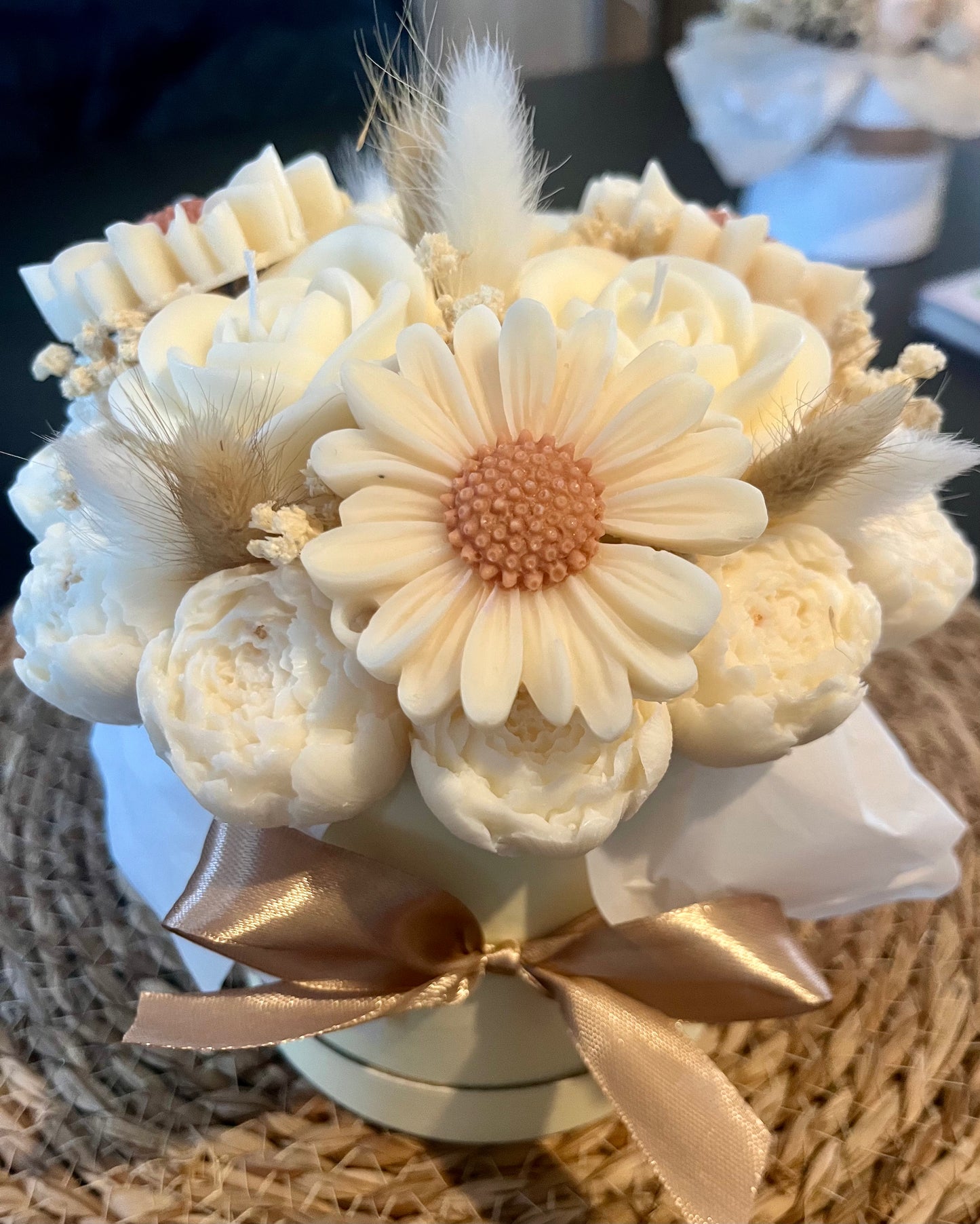 Bouquet blanc / marron