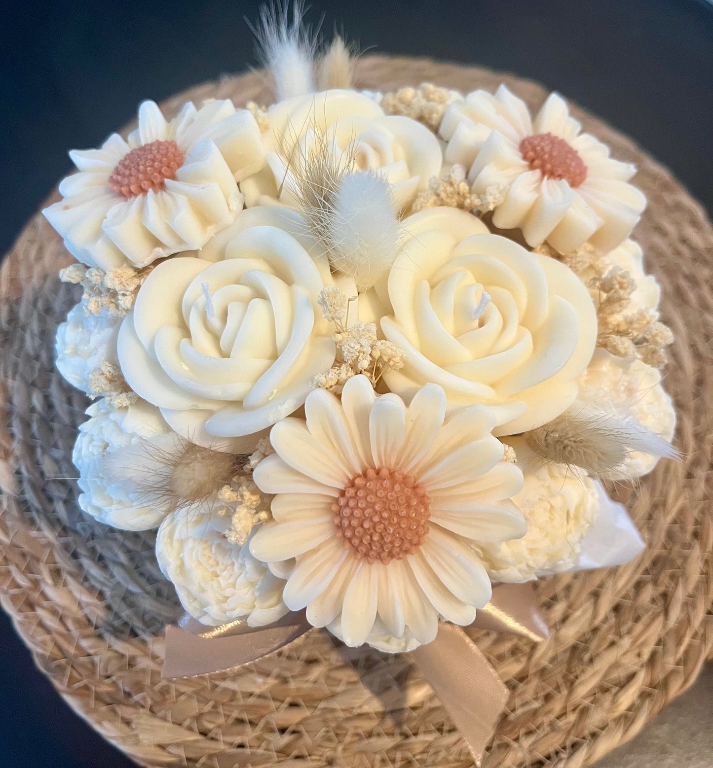 Bouquet blanc / marron